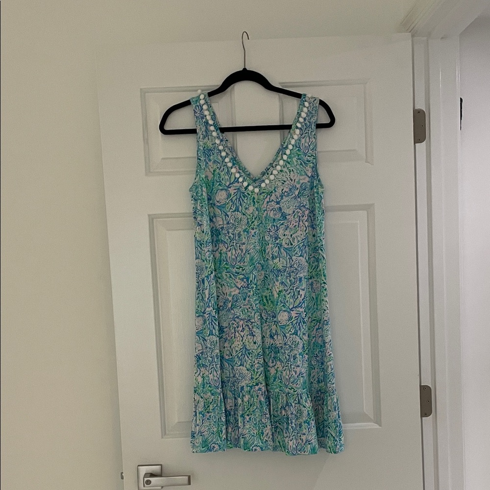Lilly Pulitzer Blue and Green Floral Mini Dress